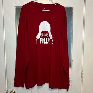 Holiday Red Long Sleeve TShirt “Sh*tters Full” Christmas Vacation Size 2XL
